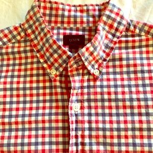 J. Crew secret wash shirt. Multi-color gingham.